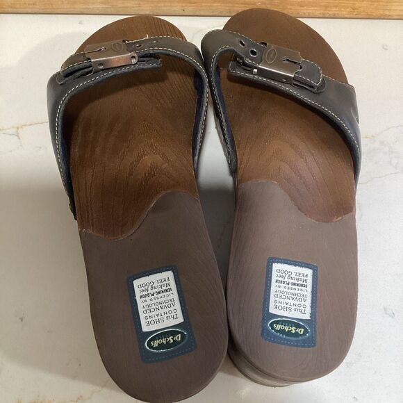 NEW Dr. Scholl’s Original Max Wedge Slip On Sandals Sz 8 Gray - Picture 3 of 6